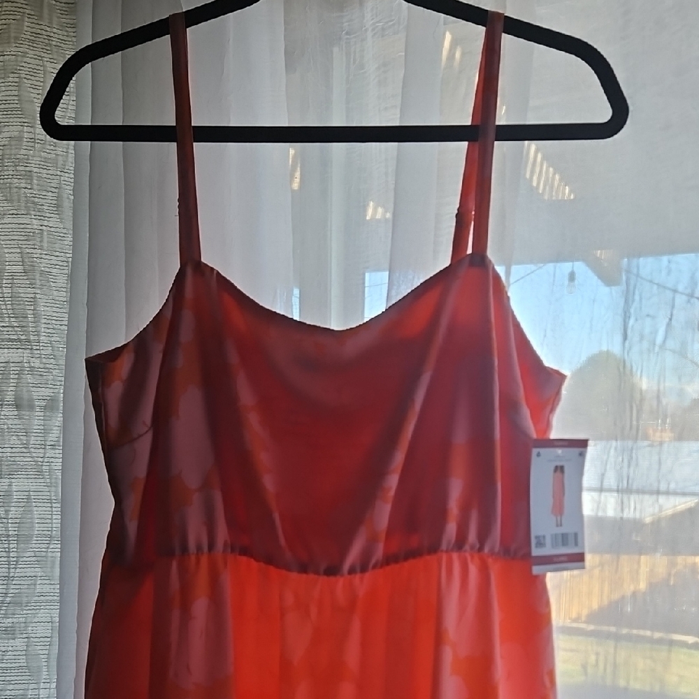 Elegant Orange Midi Dress